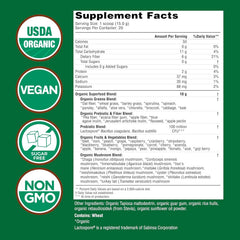 Country Farms Organic Super Greens Powder, 50 Organic Superfoods, Daily Greens Drink Mix with Fruits, Vegetables, Fiber, Probiotics & Mushrooms, Supports Energy, Gut Health & Digestion, Natural Flavor