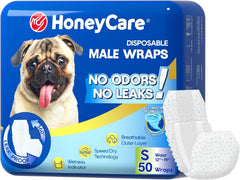 All-Absorb Male Dog Wraps – Small, 50 Count