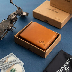 Leather Wallet for Men, Full Grain Genuine Leather Bifold Wallet, RFID Blocking Slim Wallet for Men (Natural)