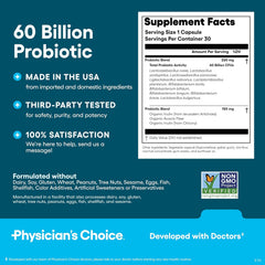 Physician’s Choice Probiotics 60B CFU – Gut Health Support