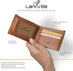 Leather Wallet for Men, Full Grain Genuine Leather Bifold Wallet, RFID Blocking Slim Wallet for Men (Brown)