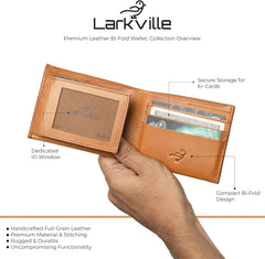 Leather Wallet for Men, Full Grain Genuine Leather Bifold Wallet, RFID Blocking Slim Wallet for Men (Natural)
