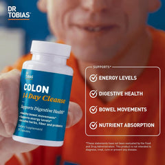 Dr. Tobias Colon Cleanse - Constipation Relief & Gut Health Support for Women & Men | 14 Day Colon Cleanser for a Gentle Colon Detox & Gut Flush - 28 Capsules (1-2 Daily)