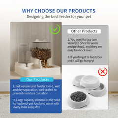 Transparent Automatic Pet Food & Water Dispenser