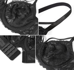 Dotvol Women'S plus Size Comfort Unlined Bra Sexy Floral Lace Wire Underwire Full Coverage Bra