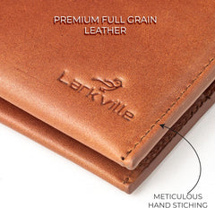 Leather Wallet for Men, Full Grain Genuine Leather Bifold Wallet, RFID Blocking Slim Wallet for Men (Brown)