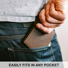 Men’s Leather Bifold Wallet – RFID Blocking, 8 Card Slots, 2 ID Windows & Slim Billfold