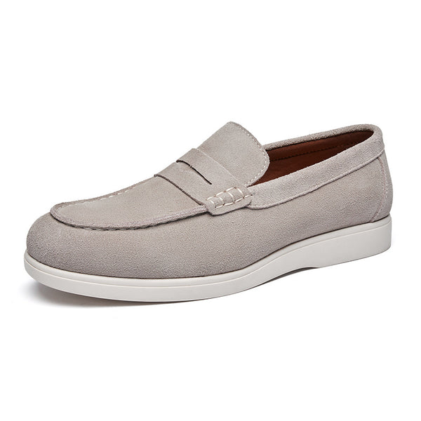 Men's British Style Genuine Leather Casual Slip-On Loafers