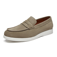 Men's British Style Genuine Leather Casual Slip-On Loafers