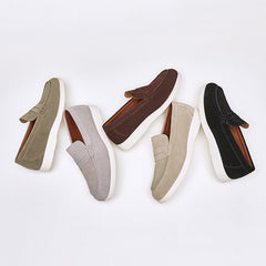 Men's British Style Genuine Leather Casual Slip-On Loafers