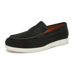 Men's British Style Genuine Leather Casual Slip-On Loafers