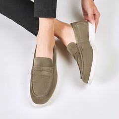 Men's British Style Genuine Leather Casual Slip-On Loafers