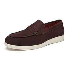 Men's British Style Genuine Leather Casual Slip-On Loafers