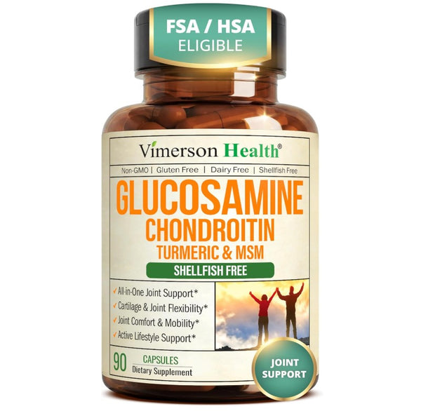 Glucosamine Chondroitin MSM – Joint Support Supplement for Women and Men with Glucosamine Sulfate 1500 mg, Chondroitin and MSM – for Cartilage, Joint Health and Flexibility – 90 Capsules