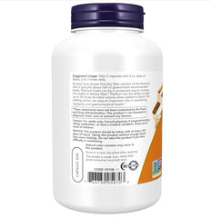 NOW Foods Supplements, Psyllium Husk Caps 500 mg, Non-GMO Project Verified, Natural Soluble Fiber, Intestinal Health*, 200 Veg Capsules