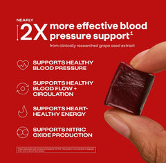 Force Factor Total Beets Ultimate Heart Health Chews for Blood Pressure Support, with Beetroot Powder, CoQ10, B Vitamins & Grapeseed Extract for Blood Flow & Energy, Pomegranate Berry, 60 Soft Chews