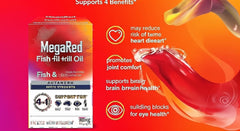 MegaRed Omega-3 Fish & Krill Oil Supplement 900mg – 60 Softgels