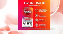 MegaRed Omega-3 Fish & Krill Oil Supplement 900mg – 60 Softgels