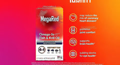 MegaRed Omega-3 Fish & Krill Oil Supplement 900mg – 60 Softgels
