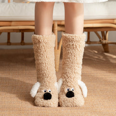 Cute Cartoon Dog Floor Socks – Winter Warm Cozy