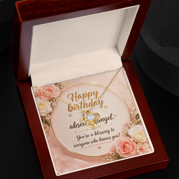Love Knot Necklace - Yellow & White Gold Variants Beautiful Floral Gift Design
