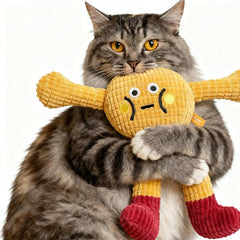 Mewajump Cat Plush Toy Pillow Doll, Dog Cat Sounding Doll, Self-Entertainment Bite-Resistant Teething Stick with Catnip