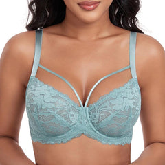 Dotvol Women'S plus Size Comfort Unlined Bra Sexy Floral Lace Wire Underwire Full Coverage Bra