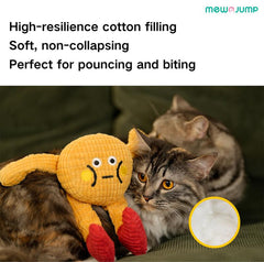 Mewajump Cat Plush Toy Pillow Doll, Dog Cat Sounding Doll, Self-Entertainment Bite-Resistant Teething Stick with Catnip