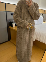 Women’s Fleece Pajama Nightgown with Pockets