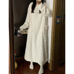 Women’s Fleece Pajama Nightgown with Pockets