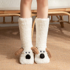 Cute Cartoon Dog Floor Socks – Winter Warm Cozy