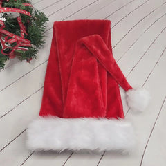 Extra Long Plush Santa Hat – Cozy Christmas