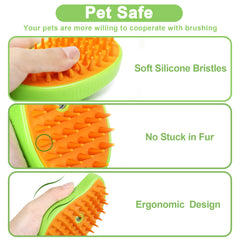 3-in-1 Pet Steam Brush for Cats & Dogs