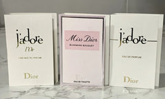 3X Dior Perfume Samples Miss Dior Blooming Bouquet, J’Adore/Or Essence de Parfum