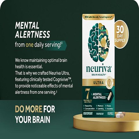 Neuriva Ultra Brain Health Memory Focus Mental Alertness 60 Caps