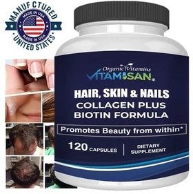Organic Biotin & Collagen Hair Growth Supplement Hair, Skin