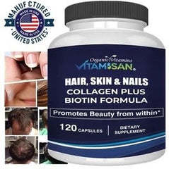 Organic Biotin & Collagen Hair Growth Supplement Hair, Skin