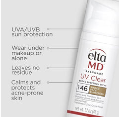 Elta MD UV Clear TINTED Face Sunscreen SPF 46 | Oil-free 1.7oz