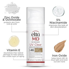 Elta MD UV Clear TINTED Face Sunscreen SPF 46 | Oil-free 1.7oz