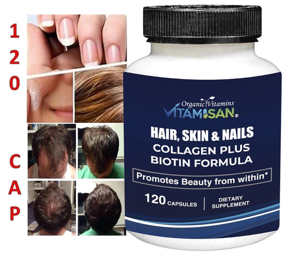 Organic Biotin & Collagen Hair Growth Supplement Hair, Skin