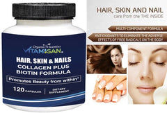 Organic Biotin & Collagen Hair Growth Supplement Hair, Skin