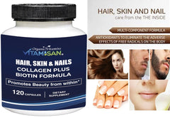 Organic Biotin & Collagen Hair Growth Supplement Hair, Skin